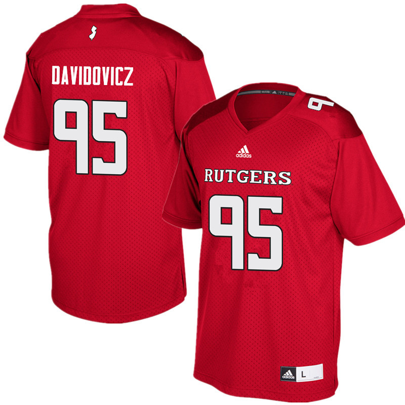 Men #95 Justin Davidovicz Rutgers Scarlet Knights College Football Jerseys Sale-Red - Click Image to Close
